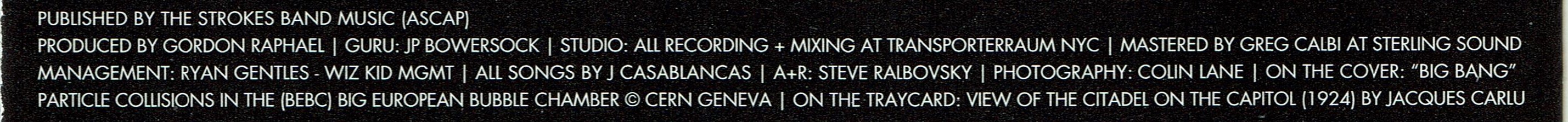Is This It US booklet credits